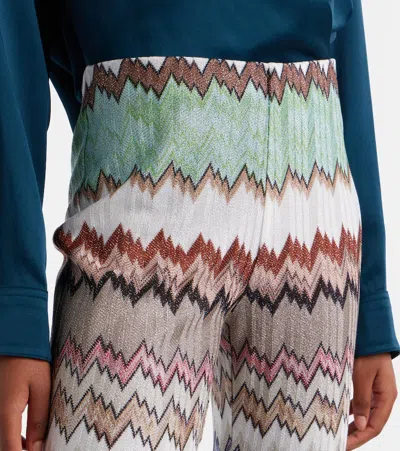 Missoni Snake-pattern Metallic-knit Trousers In Multi
