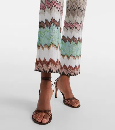 Missoni Snake-pattern Metallic-knit Trousers In Multi