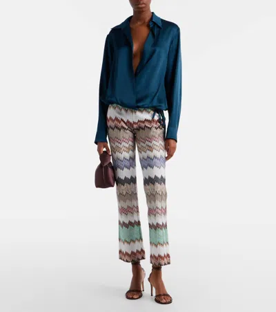 Missoni Snake-pattern Metallic-knit Trousers In Multi