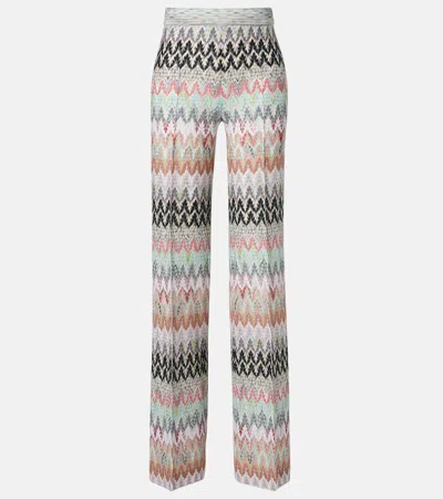 Missoni Zigzag Wide-leg Trousers In Gray