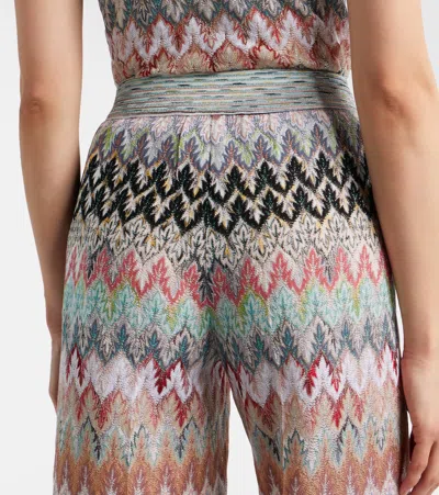 Missoni Zigzag Wide-leg Trousers In Gray