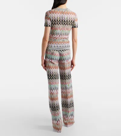 Missoni Zigzag Wide-leg Trousers In Gray