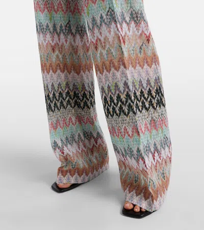 Missoni Zigzag Wide-leg Trousers In Gray