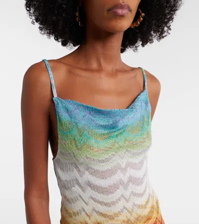 Missoni Wave Pattern Metallic Viscose Dress In Multi