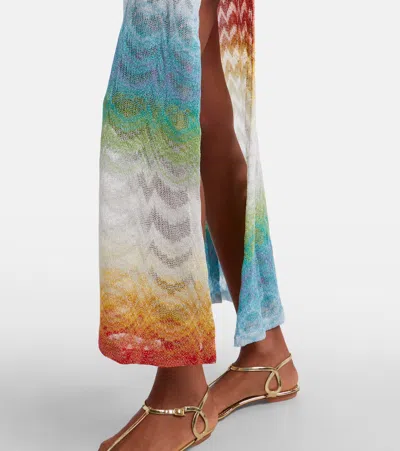 Missoni Wave Pattern Metallic Viscose Dress In Multi