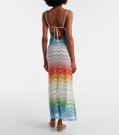 Missoni Wave Pattern Metallic Viscose Dress In Multi