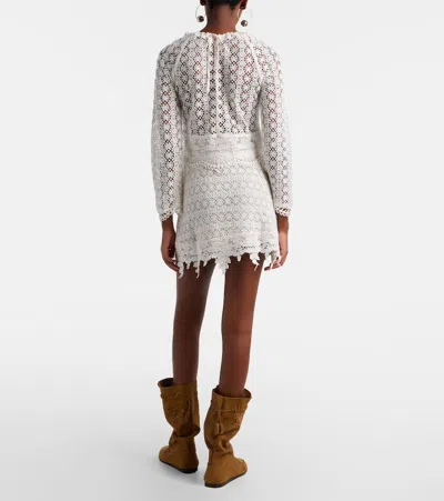 Isabel Marant Hizene Cotton-guipure Lace Mini Dress In Neutral