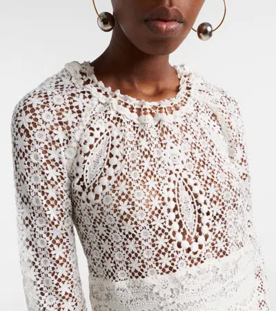 Isabel Marant Hizene Cotton-guipure Lace Mini Dress In Neutral