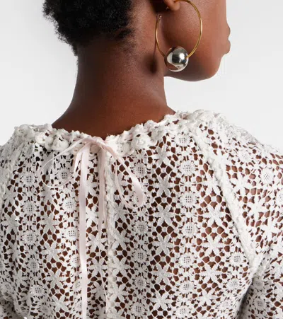 Isabel Marant Hizene Cotton-guipure Lace Mini Dress In Neutral