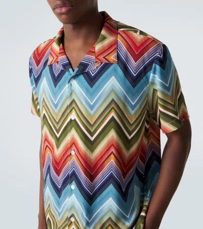 Missoni Bowlinghemd Aus Viskose Mit Grossem Zickzackdruck In Multi