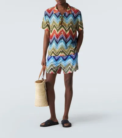 Missoni Bowlinghemd Aus Viskose Mit Grossem Zickzackdruck In Multi