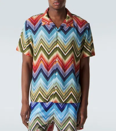 Missoni Bowlinghemd Aus Viskose Mit Grossem Zickzackdruck In Multi