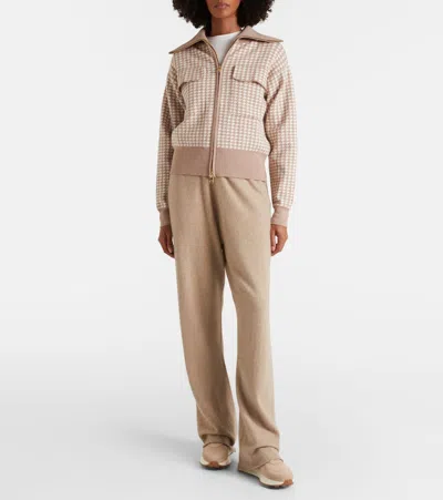 Varley Ablett Houndstooth Jacquard Zip Cardigan In Multi
