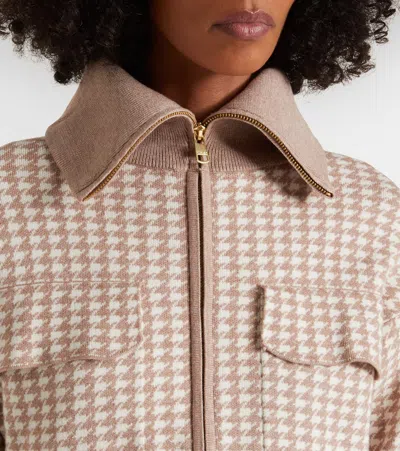 Varley Ablett Houndstooth Jacquard Zip Cardigan In Multi