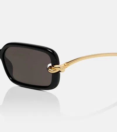 Bottega Veneta Knot Rectangular Sunglasses In Black