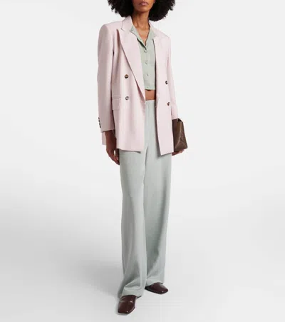 Max Mara Silk And Cashmere Crew Neck Cardigan In Green