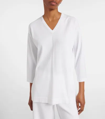 Max Mara Embroidered Top In White