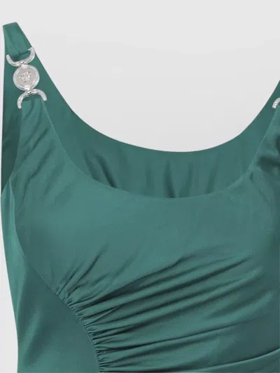 Versace Cocktail Dress Responsible Vicose Liquid Jersey In Green
