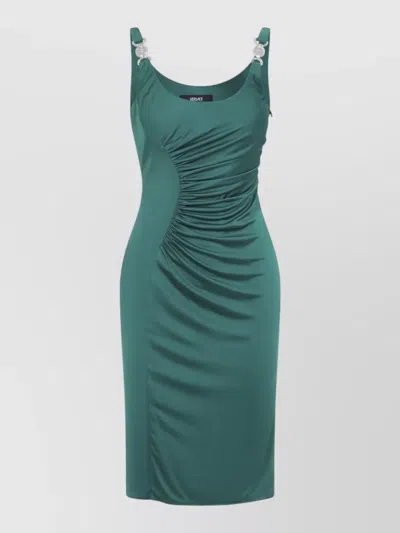 Versace Cocktail Dress Responsible Vicose Liquid Jersey In Green