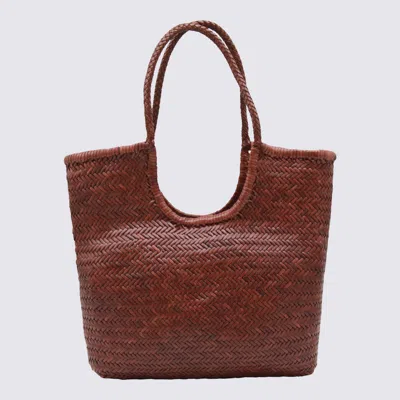 Dragon Diffusion Brown Leather Diagonal Totes