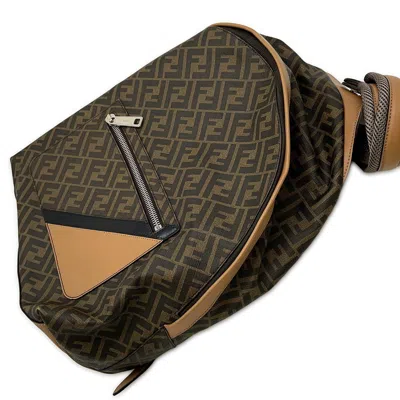 Pre-owned Fendi Brown Zucca Backpack ()