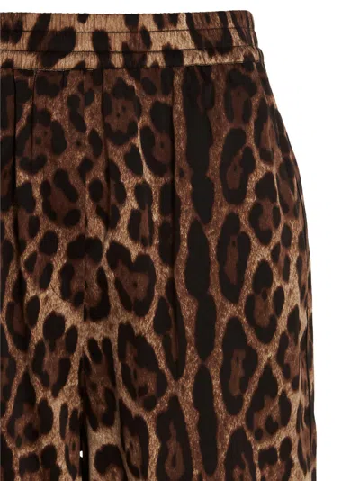 Dolce & Gabbana Dolce  Gabbana Leopard-printed Elasticated Waistband Shorts In Multi