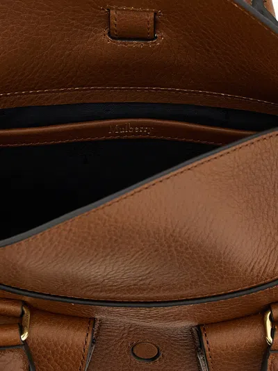 Mulberry Roxanne Brown Small Handbag With Adjustable And Removable Shoulder Strap And Two Front Pockets In Le