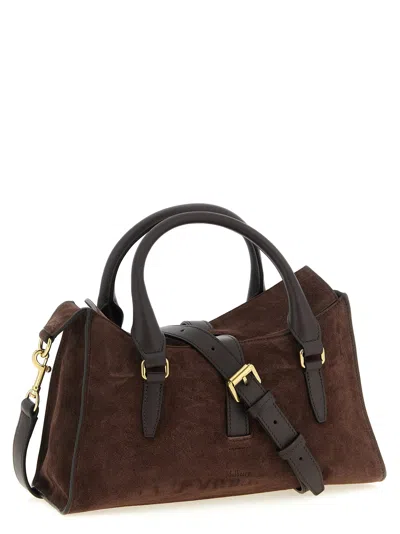 Mulberry Roxanne Brown Small Handbag With Adjustable And Removable Shoulder Strap And Two Front Pockets In Su