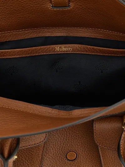 Mulberry Roxanne Brown Small Handbag With Adjustable And Removable Shoulder Strap And Two Front Pockets In Le