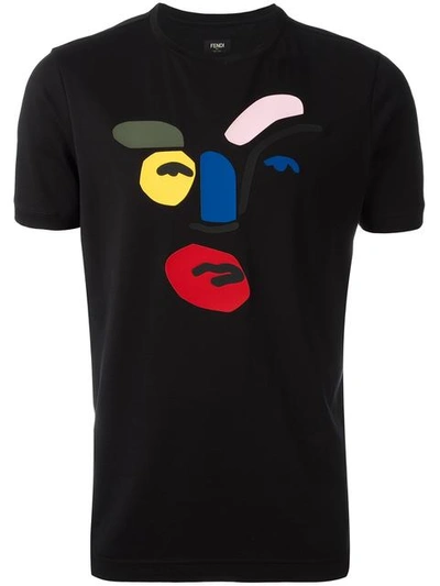 Fendi John Booth Face Patches Jersey T shirt In Black ModeSens