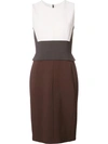 NARCISO RODRIGUEZ colour block detail fitted dress,DRYCLEANONLY