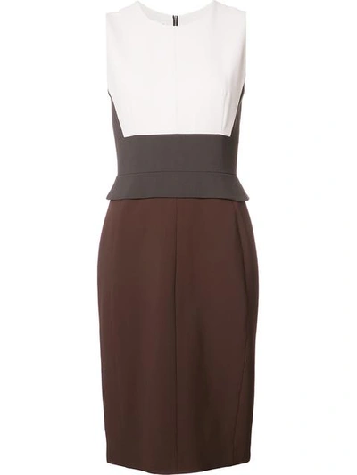 Narciso Rodriguez Colour Block Detail Fitted Dress In Multi