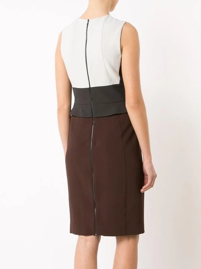Shop Narciso Rodriguez Colour Block Detail Fitted Dress