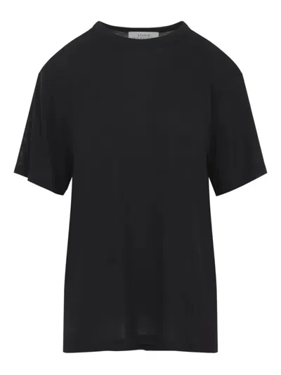 Studio Nicholson Crew Neck Short Sleeve Plain Tshirt In Black