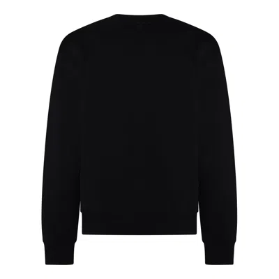Ami Alexandre Mattiussi Ami Paris Embroidered Crew Neck Sweater With Ribbed Trims In Black