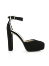 Jimmy Choo Daphne Velvet Ankle-wrap Sandal, Navy In Black