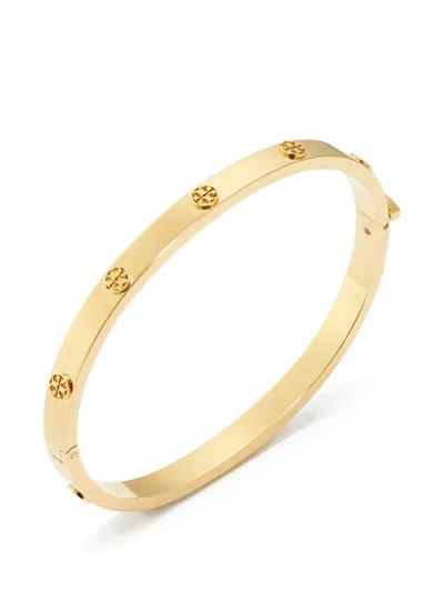 Tory Burch Miller Goldtone Stud Hinge Bracelet In Gold
