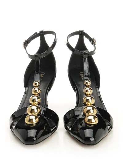 Chloé 70mm Cleia Studded Patent Leather Pumps In Multi