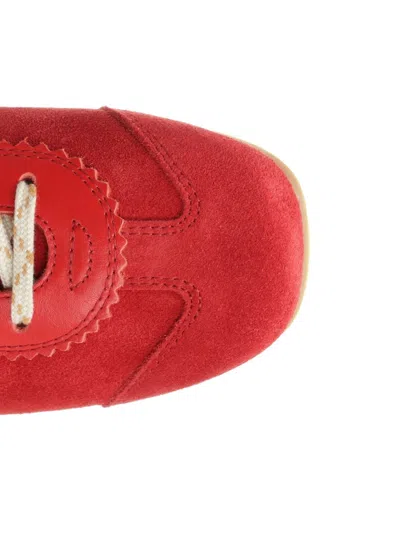 Dries Van Noten 70s Marathon Spirit Suede Low-top Sneakers In Red