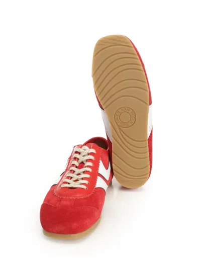 Dries Van Noten 70s Marathon Spirit Suede Low-top Sneakers In Red