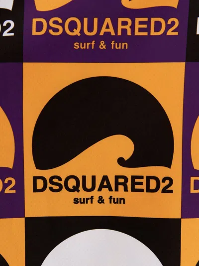 Dsquared2 Logo-print Hooded Jacket In Yellow
