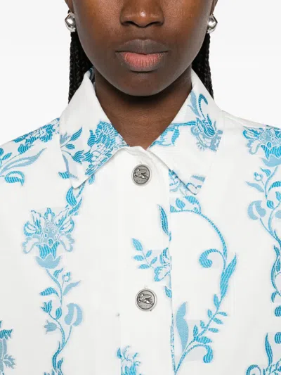 Etro Floral-embroidered Patch-pockets Jacket In Multi