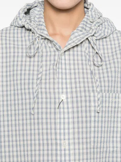 Dunst Hooded Checked-pattern Shirt In Multi