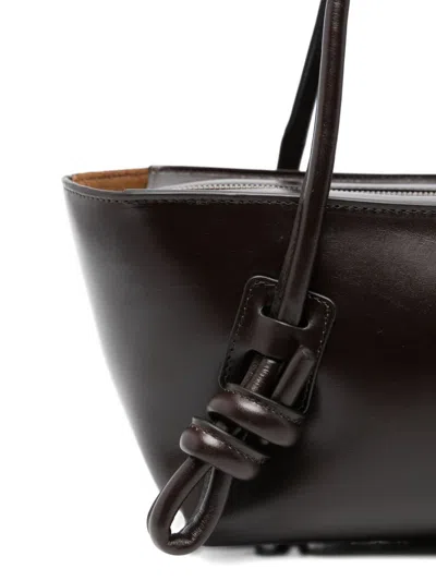 Hereu Structured Shoulder Bag Knotted Handle Detail In Brown