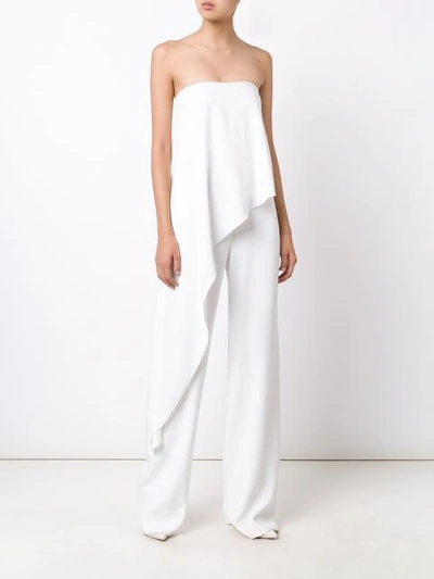 Shop Adam Lippes Strapless Asymmetric Jumpsuit