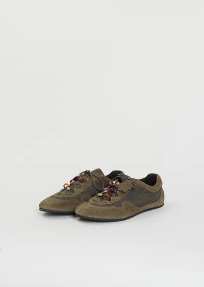 Cecilie Bahnsen Blaise Suede Technical Sneakers In Multi