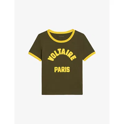 Zadig & Voltaire Womens Tilleul Alys Text-print Cotton T-shirt In Black