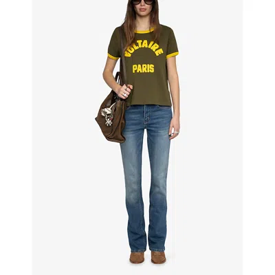 Zadig & Voltaire Womens Tilleul Alys Text-print Cotton T-shirt In Black