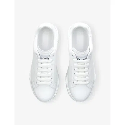 Dolce & Gabbana Portofino Light White Sneakers With Logo Patch On The Tongue And Tonal Logo Lettering On The Heel In