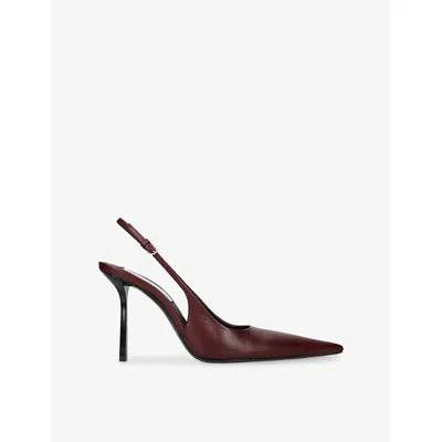 Victoria Beckham Victoria Leather Slingback Pumps In Burgundy